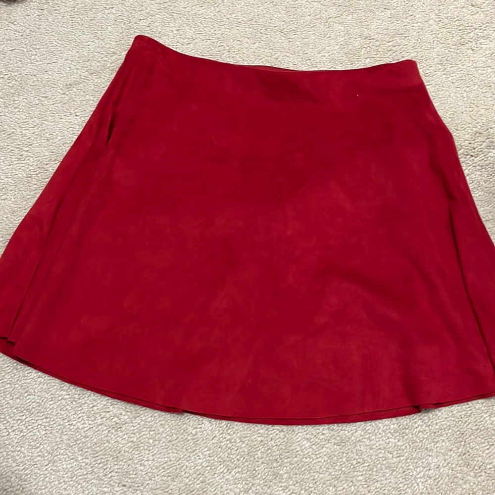 Size medium red suede mini skirt